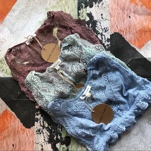 Honey Punch 3 Lace Bralettes Small